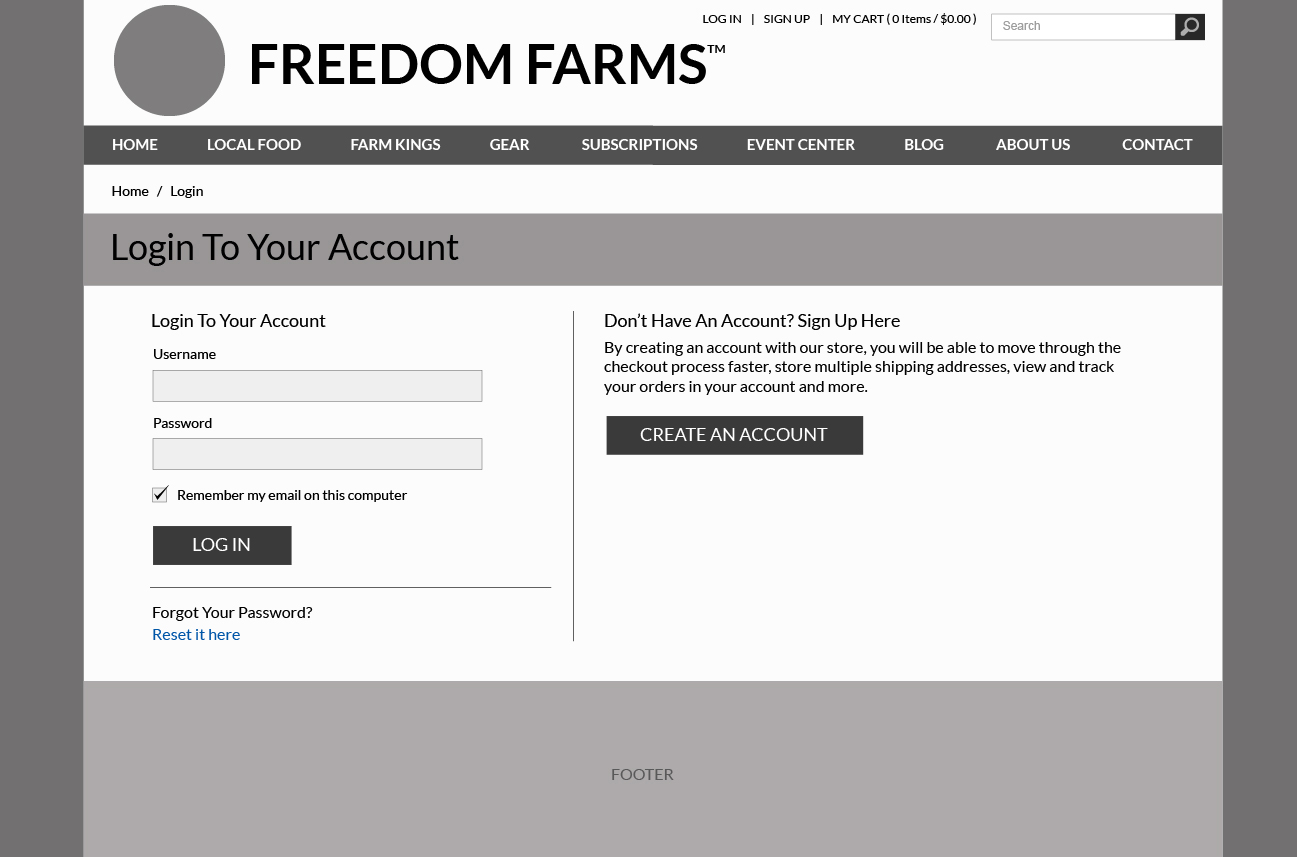 Freedom Farms E-commerce