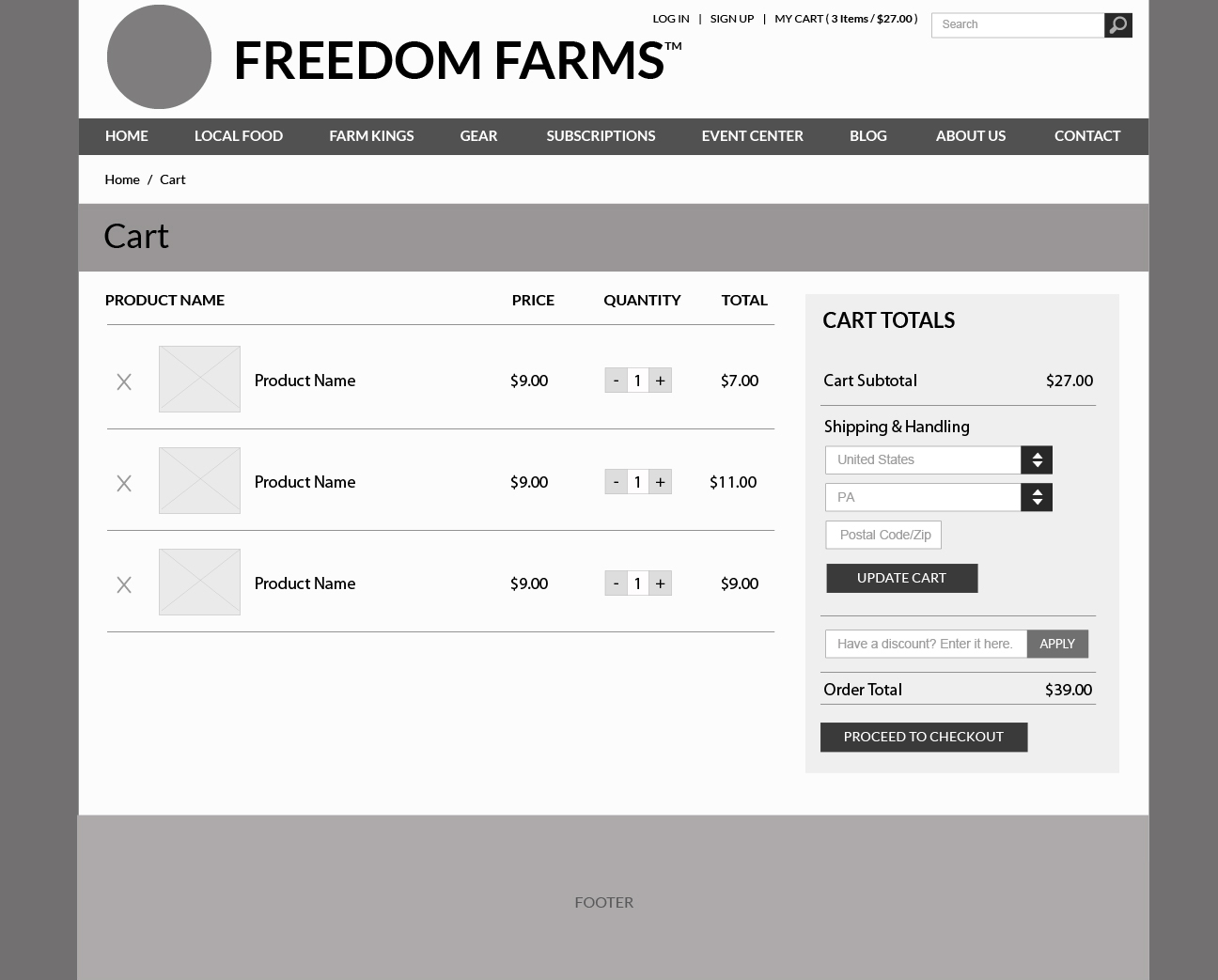Freedom Farms E-commerce