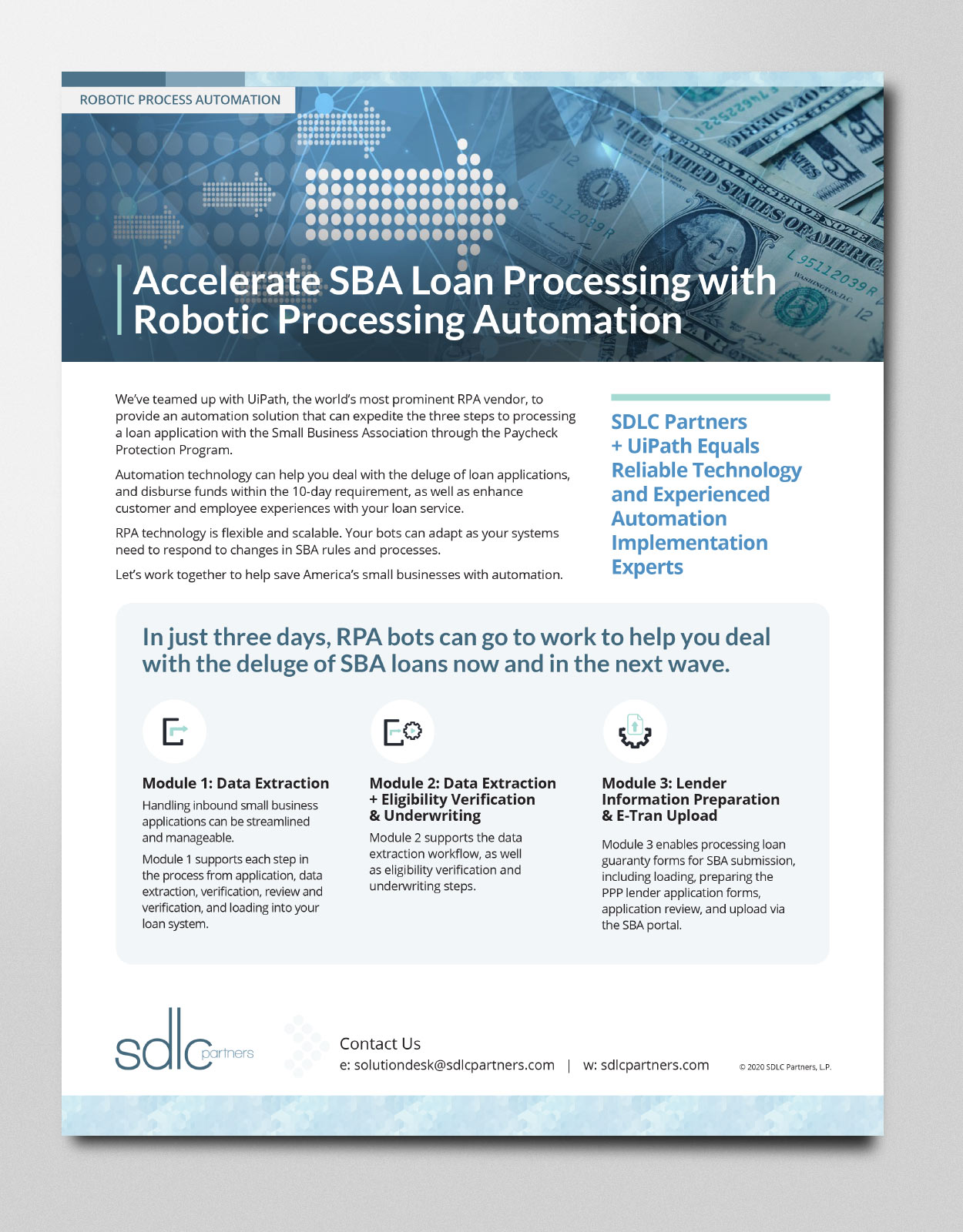 SDLC One Sheet SBA Loan